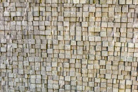 Bricks wall under water drops Stock Photos