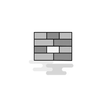 Bricks wall  Web Icon. Flat Line Filled Gray Icon Vector Stock Illustration