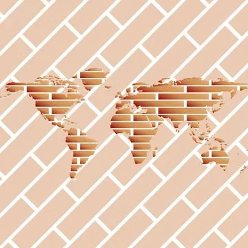 Bricks world map bricks world map, abstract art illustration Copyright: xZ... Fotos de archivo