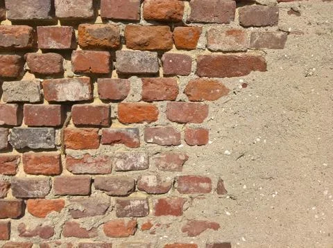Brickwall Half Plastered Stock Photos