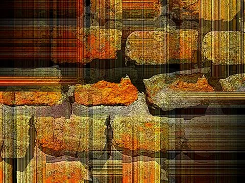Brickwall Odd Striped Graphic Stock Illustration