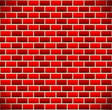 Brickwall, tileable brick background. Vector. Stockillustratie
