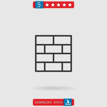 Brickwall vector icon Stockillustratie