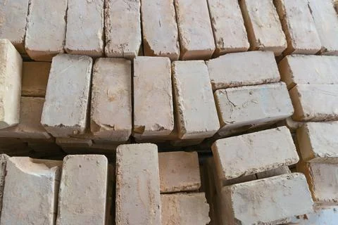 Brickwork of brick, folded in a certain way and fixed with mortar. industrial Stock Photos