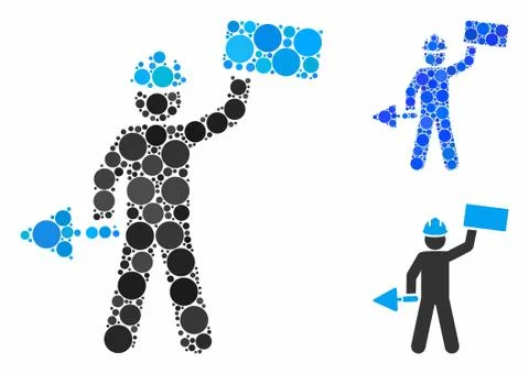 Brickwork builder Composition Icon of Circle Dots Stock Illustration