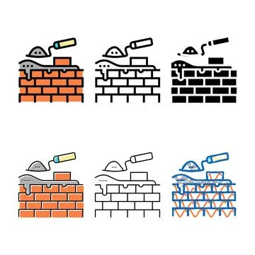 Brickwork building color icon range vector Ilustración de archivo