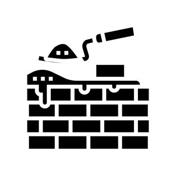 Brickwork building glyph icon vector illustration Stock Illustration