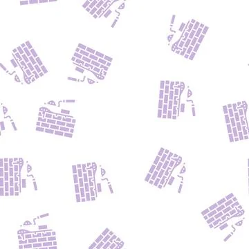 Brickwork building glyph seamless pattern Stock Illustration