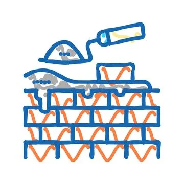 Brickwork building icon doodle illustration Ilustración de archivo