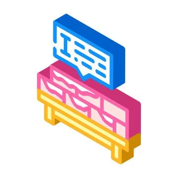 Brickwork courses isometric icon vector illustration sign Stock Illustration