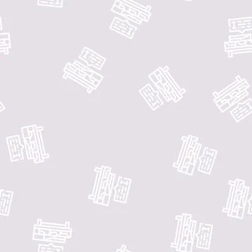 Brickwork courses line vector seamless pattern line Stock Illustration