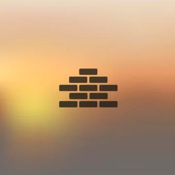 Brickwork icon on blurred background Stockillustratie