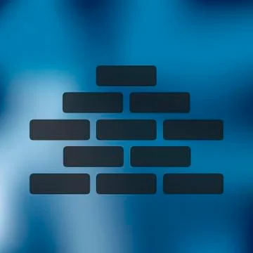 Brickwork icon on blurred background Stock Illustration