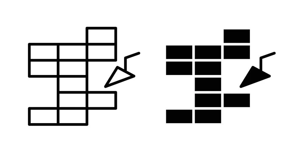 Brickwork icon design. Simple Vector illustrations.. Stock Illustration