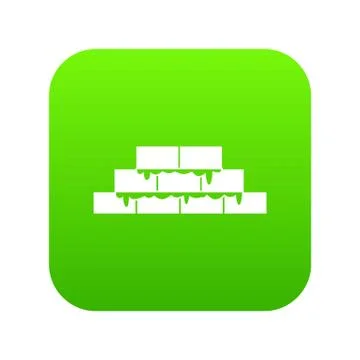 Brickwork icon digital green イラスト素材