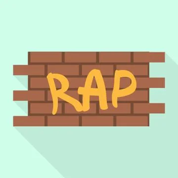Brickwork icon, flat style Stock Illustration