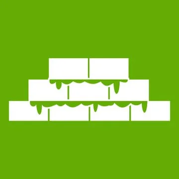 Brickwork icon green 스톡 일러스트