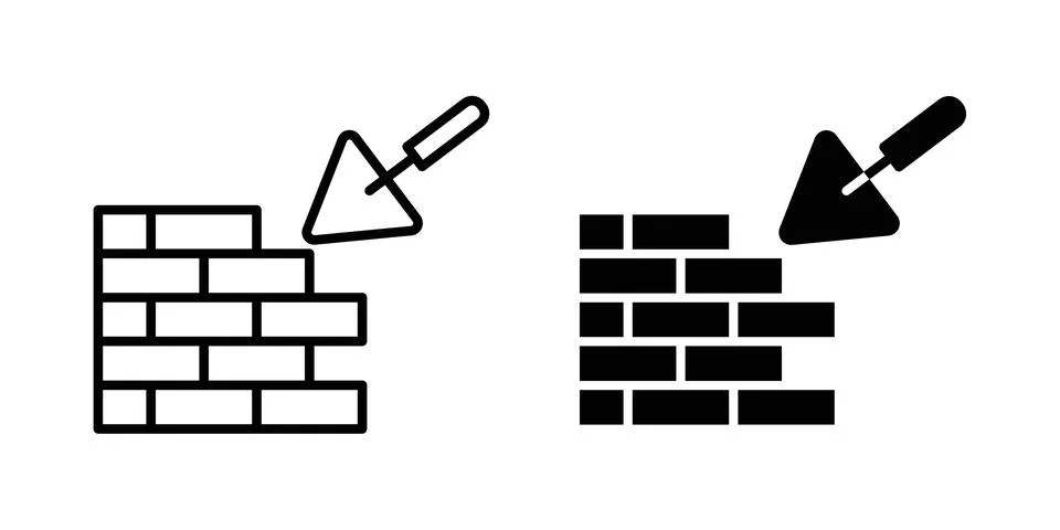 Brickwork icon set, collection of vector icons Stock Illustration