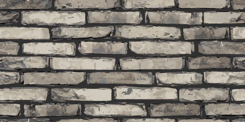 Brickwork made from old bricks. Seamless brickwork. Repeating vintage brick Stock Illustration