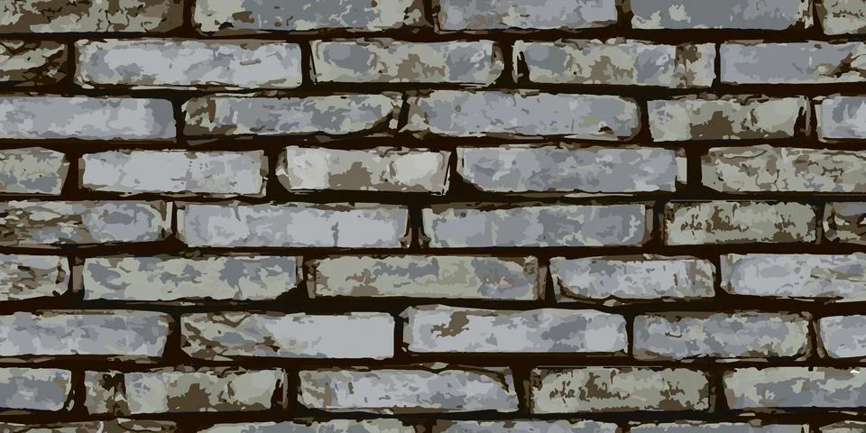 Brickwork made from old bricks. Seamless brickwork. Repeating vintage brick Stock Illustration