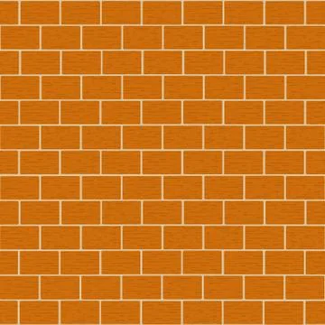 Brickwork of ordinary red bricks .  Vector.  Horizontal Stock Illustration