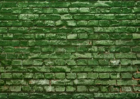 Brickwork pattern with vanished paint layer Stock Photos