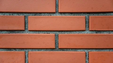Brickwork. A perfect, red brick 写真素材