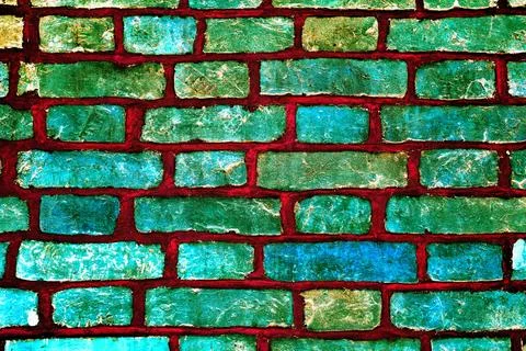 Brickwork, red brick background. Changed modified color scheme. Stock Photos