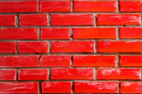 Brickwork.The a red brick wall Stock Photos