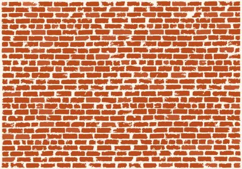 Brickwork of red refractory bricks. Red brick wall Stock Illustration