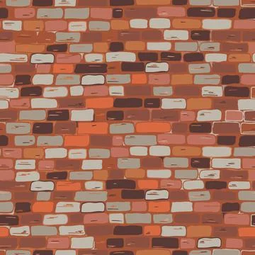 Brickwork seamless pattern. Vector. The wall is brick, red, brown, orange, gray Illustrazione stock