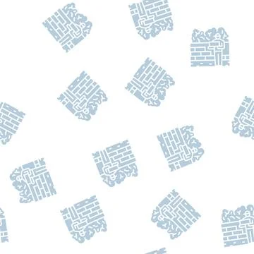 Brickwork services glyph seamless pattern Illustrazione stock