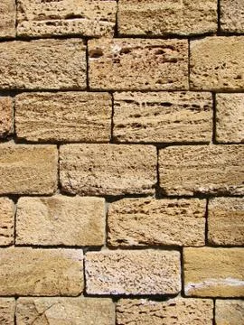 Brickwork of shell rock. Background structure. Wall. 스톡 사진