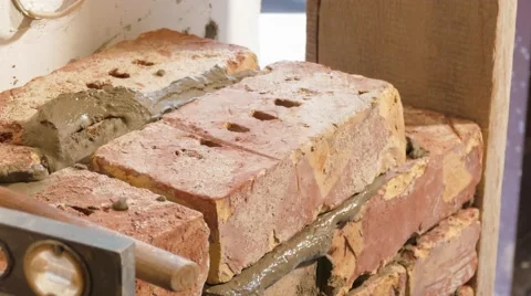 Brickwork, Showing of process brickwork Stock Footage 67978764