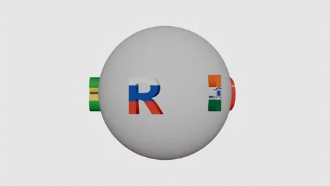 Brics alphabet 3d render of an sphere. 4K footage. Stock Footage 299718433