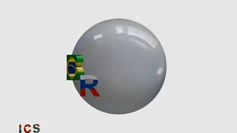 Brics alphabet 3d render of an sphere. 4K footage. Stock Footage 299730190