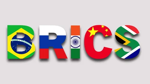 BRICS nations parallax motion graphics animation white background Vídeo Stock 273012798