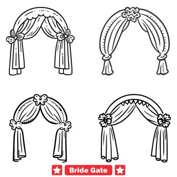 Bridal Archway Vector Collection Create Magical Wedding Scenes Illustrazione stock