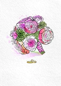 Bridal bouquet Stock Illustration