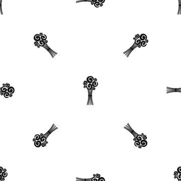 Bridal bouquet of roses pattern seamless black Stock Illustration