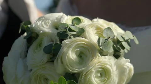 Bridal bouquet of white flower 動画素材 320202425