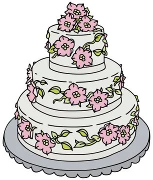 Bridal cake Stock Illustration