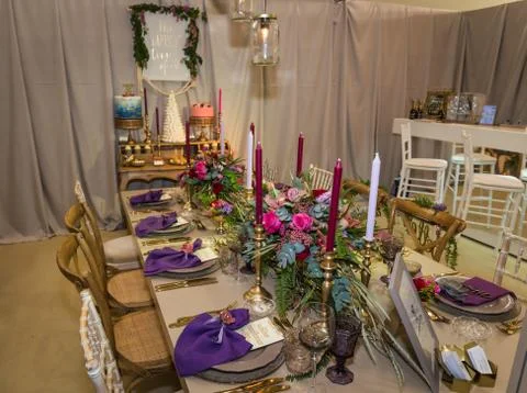 Bridal decorated table Stock-Fotos