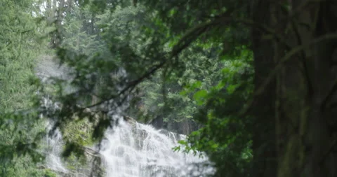 Bridal Falls waterfall tilt down Stock Footage 137537807