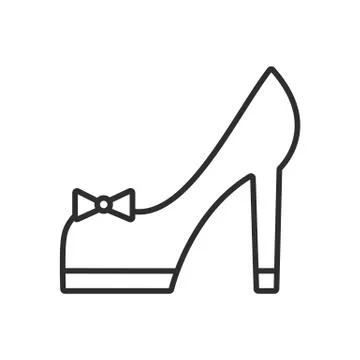 Bridal shoes vector line icon, sign, illustration on background, editable Stock Illustration