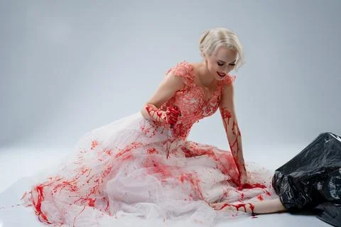 Bridal transformation with dramatic elements in a studio setting 스톡 사진