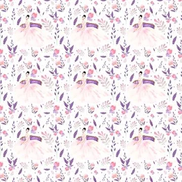 Bridal watercolor pattern. Stock Illustration