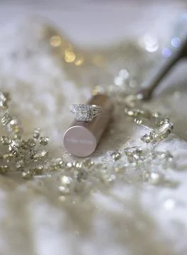 Bridal Wedding Ring Close up Stock Photos