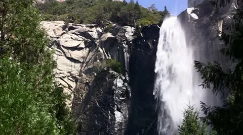 Bridalveil Fall, Yosemite NP (closeup) Stock Footage 11402276