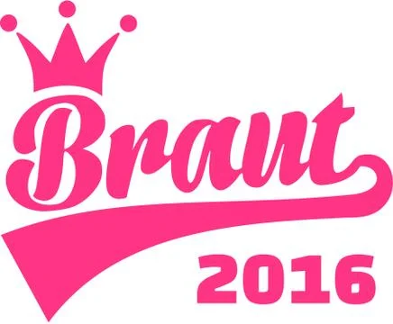 Bride 2016 with crown - german Stock Illustration